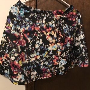 Black and flower print skirt